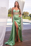 SATIN FITTED EMBELLISHMENT GOWN