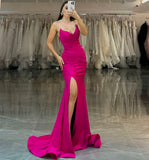 STRAPLESS STRETCH SATIN FITTED GOWN