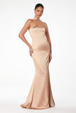 SATIN FITTED MERMAID GOWN