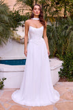 CORSET A LINE SCARF BRIDAL GOWN
