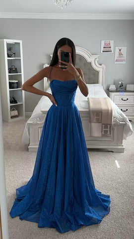 ROYAL LACE UP GLITTER BALL GOWN