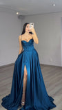 LUXE SATIN A LINE CORSET DRESS