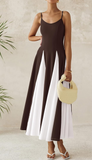 SPAGHETTI STRAP BLACK AND WHITE SUMMER DRESS