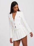 Oakley White Preppy Style Blazer Jacket