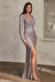 LONG SLEEVE SEQUIN GOWN