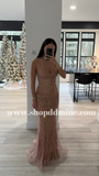 EMBELLISHED FITTED GOWN