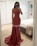 ONE SHOULDER STRETCH SATIN GOWN