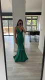 FITTED STRETCH GLITTER SATIN GOWN