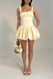 MARYLIN EGG WHITE SATIN CORSET MINI DRESS