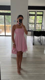 Ruched Square Neck Cami Dress with Scarf
