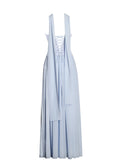 Qianna Baby Blue Peplum Top Drop Waist Chiffon Gown