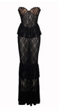 QUENNELL BLACK LACE MAXI DRESS