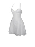 ROBE MINI-HALTER À OEILLETS BLANCHE JOANNA