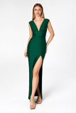 FITTED DEEP V MAXI DRESS