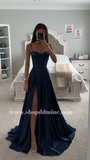 ROBE LONGUE BUSTIER EN SATIN LIGNE A