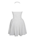 HAILEY WHITE HALTER DROP WAIST MINI DRESS