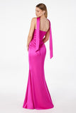 SATIN FITTED MERMAID GOWN