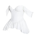 Qistina White Off-shoulder Bubble Hem Peplum Top