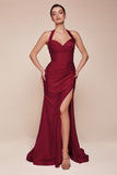 ROBE AJUSTÉE EN SATIN EXTENSIBLE À COL NU