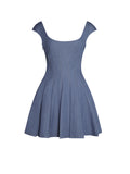 SADA PLEATED DENIM MINI DRESS