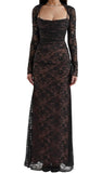 LONG SLEEVE LACE BOLERO MAXI DRESS