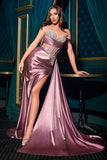STRAPLESS RHINESTONE CORSET GOWN