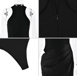 DROP WAIST HALTER MAXI DRESS