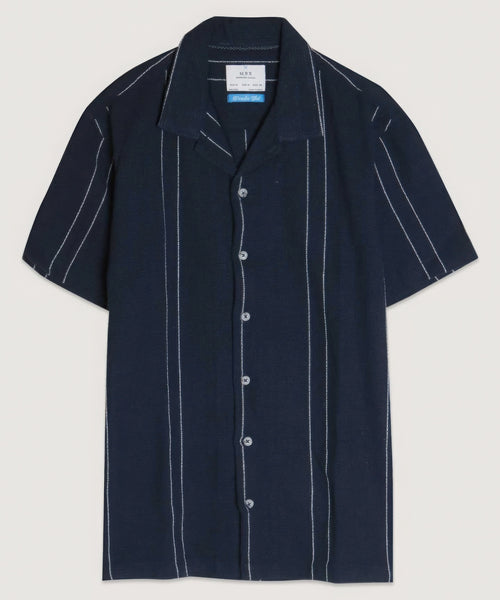 【DEARMINE】Norton Stripe Shirt DGHM-JLMY Men's Loose Casual Striped Long Sleeve Shirt