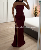 STRAPLESS SATIN DRESS & SASH