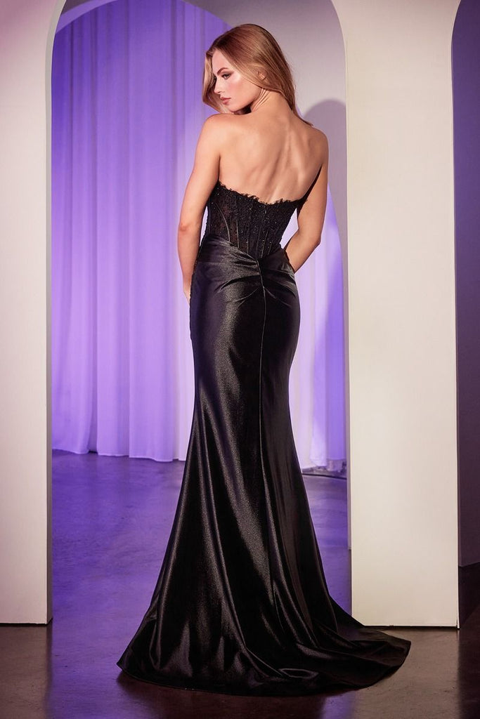 Strapless Stretch Satin Fitted Gown main image 0