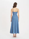ABYGAIL STRIPE COTTON DEBIM MAXI DRESS