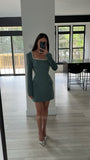 GABELLA DARK GREEN A MINE MINI DRESS