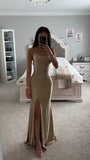 MERMAID LACE UP SATIN GOWN
