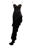 ZAHRA BLACK LACE SATIN CORSET DRESS