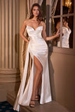 V NECK GATHERED STRETCH GOWN