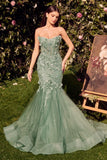 STRAPLESS MERMAID DRESS WITH REMOVABLE BOLERO