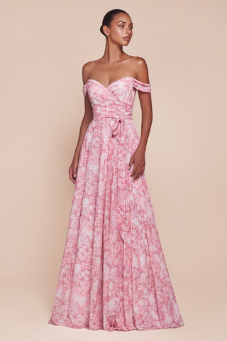 OFF SHOULDER FLORAL GOWN