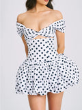 UMIKA POLKA DOT BUBBLE HEM MINI DRESS