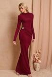 LONG SLEEVE RUCHED MAXI DRESS