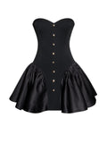 KADEN BLACK DROP WAIST MINI PUFFY DRESS