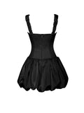 AUBREY BLACK BUBBLE HEM MINI DRESS