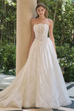 A LINE LACE BRIDAL GOWN