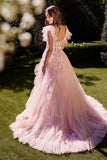 PINK FLORAL BALL GOWN