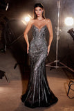 CRYSTAL STRAPLESS EMBELLISHED MERMAID GOWN