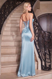 EMBELLISHED SATIN CORSET GOWN