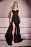 STRAPLESS STRETCH TAFFETA FITTED GOWN