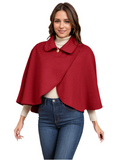 Collared Neck Cropped Cape Top Jacket