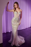 STRAPLESS CRYSTAL FITTED GOWN