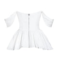 Qistina White Off-shoulder Bubble Hem Peplum Top