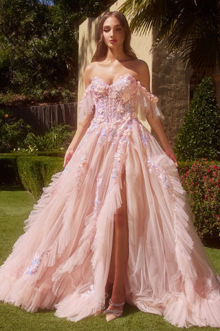 PINK FLORAL BALL GOWN